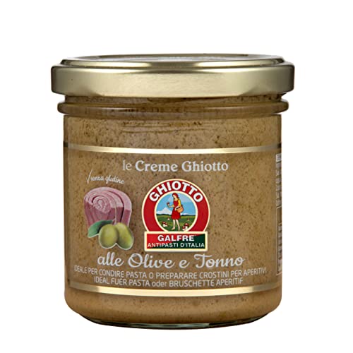 Ghiotto, Galfrè Antipasti d'Italia, Oliven-Thunfisch-Creme, Ideal als herzhafte Zutat für Pasta, Crostini und für Aperitifs, 140 g-Packung Ghiotto, Galfrè Antipasti d'Italia, Oliven-Thunfisch-Creme, Ideal als herzhafte Zutat für Pasta, Crostini und für Aperitifs, 140 g-Packung von GHIOTTO GALFRE' ANTIPASTI D'ITALIA