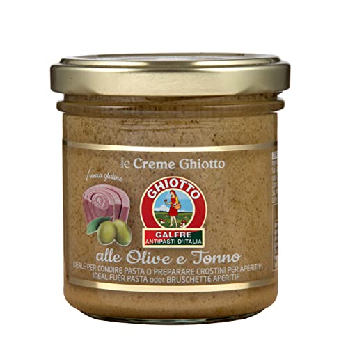 Ghiotto, Galfrè Antipasti d'Italia, Oliven-Thunfisch-Creme, Ideal als herzhafte Zutat für Pasta, Crostini und für Aperitifs, 140 g-Packung von GHIOTTO GALFRE' ANTIPASTI D'ITALIA