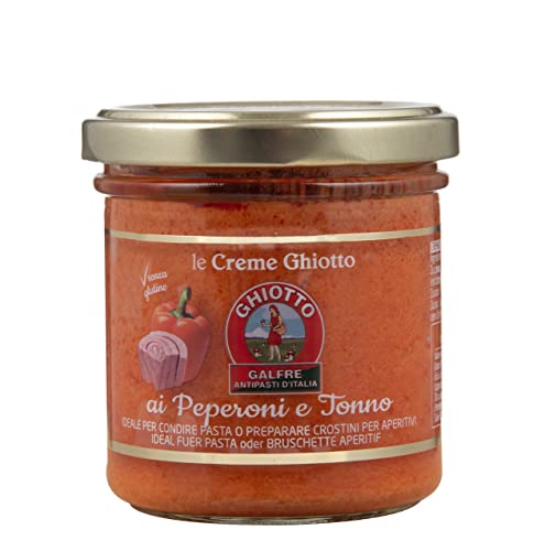 Ghiotto, Galfrè Antipasti d'Italia, Paprika-Thunfisch-Creme, Ideal als herzhafte Zutat für Pasta, Crostini und für Aperitifs, glutenfrei, 140 g-Packung Ghiotto, Galfrè Antipasti d'Italia, Paprika-Thunfisch-Creme, Ideal als herzhafte Zutat für Pasta, Crostini und für Aperitifs, glutenfrei, 140 g-Packung von GHIOTTO GALFRE' ANTIPASTI D'ITALIA