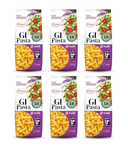 Fusilli Nudeln für Diabetiker & Low Carb | Protein Nudeln ohne Kohlenhydrate | Glykämischer Index 38 (6er pack) von GI Pasta