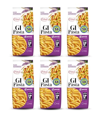Penne Nudeln für Diabetiker & Low Carb | Hergestellt aus Hartweizen | Low-Carb-Diät | Glykämischer Index 38 (6er pack) von GI Pasta