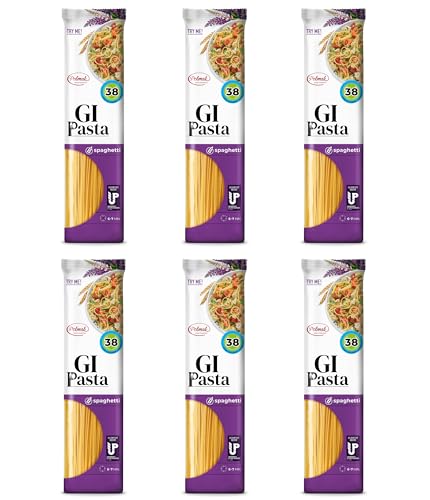 Spaghetti Nudeln für Diabetiker & Low Carb | Hergestellt aus Hartweizen | Low-Carb-Diät | Glykämischer Index 38 (6er pack) von GI Pasta