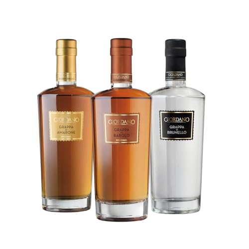 GIORDANO VINI - Packung feiner Grappas 3 Sorten gereifter und ausgewählter Grappa - 3 Flaschen à 50 cl GIORDANO VINI - Packung feiner Grappas 3 Sorten gereifter und ausgewählter Grappa - 3 Flaschen à 50 cl von Giordano