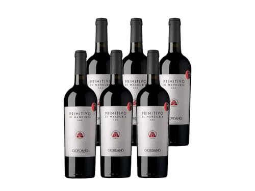 GIORDANO VINI Wein Primitivo di Manduria DOC 2022 - Apulischer Primitivo Rotwein, Intensiv, Charaktervoll und Samtig, Ein Wein zum Genießen, Apulien, 14% vol., 6 Flasche à 75cl GIORDANO VINI Wein Primitivo di Manduria DOC 2022 - Apulischer Primitivo Rotwein, Intensiv, Charaktervoll und Samtig, Ein Wein zum Genießen, Apulien, 14% vol., 6 Flasche à 75cl von Giordano