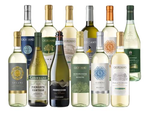 Giordano - Auswahl an Weißweinen - Packung mit 12 Arten trockener Weißweine aus ganz Italien - 12 Flaschen à 75 cl Giordano - Auswahl an Weißweinen - Packung mit 12 Arten trockener Weißweine aus ganz Italien - 12 Flaschen à 75 cl von Giordano