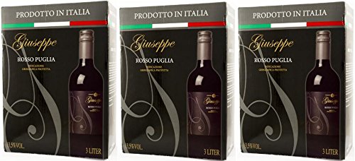 3 x GIUSEPPE ROSSO PUGLIA ITALIEN Bag in Box 3 Liter 13,5% Incl. Goodie von Flensburger Handel von GIUSEPPE