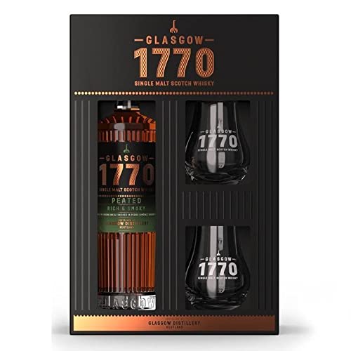 GLASGOW DISTILLERY 1770 SINGLE MALT SCOTCH WHISKY PEATED RICH e SMOKY 50 CL GLASS PACK GLASGOW DISTILLERY 1770 SINGLE MALT SCOTCH WHISKY PEATED RICH e SMOKY 50 CL GLASS PACK von GREAT BRITISH TRADING LIMITED