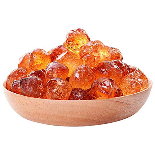 GLORIOUS INHERITING/BAIGUZHENZHEN Asiatischer Ursprung duftend getrockneter gelbes Pfirsichharz/Taojiao/Prunus Persica Einzelgroße ca. 0.6cm - 0.8cm mit Netzbeutel von 500 gramm von GLORIOUS INHERITING