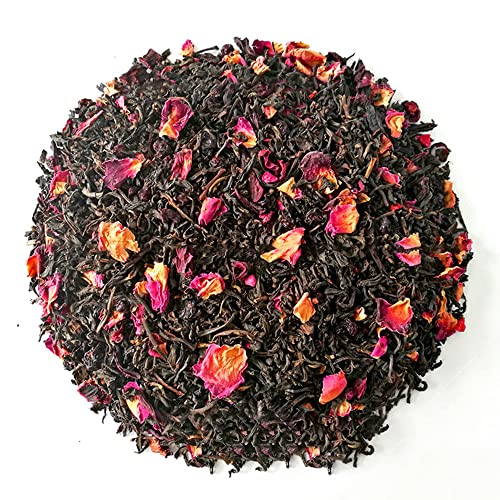 Glorious Inheriting Ceylon schwarzer Tee Blätter gemischt mit Hibiskus Sabdariffa, süße Rosinen, Heidelbeere, Himbeere und Rosenblätter mit Netzbeutel von 1,000 gramm von GLORIOUS INHERITING