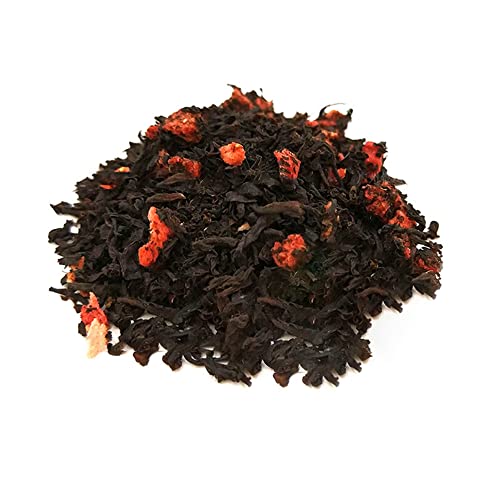 Glorious Inheriting Ceylon schwarzer Tee Blätter gemischt mit gefriergetrocknete Erdbeere mit Netzbeutel von 1,000 gramm von GLORIOUS INHERITING