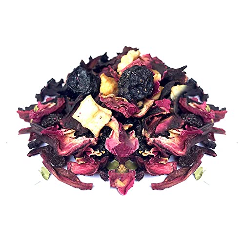 Glorious Inheriting Hibiskus Sabdariffa gemischt mit Apfelwürfel, Heidelbeere, süße Rosinen, Minzblätter und Rosenblätter mit Netzbeutel von 1,000 gramm von GLORIOUS INHERITING