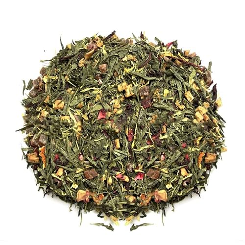 Glorious Inheriting grüner Tee gemischt mit getrocknete Apfelscheibe, trockenhonig Pfirsichwürfel, getrocknete Chrysantheme und getrockneter Hibiskus Sabdariffa mit Netzbeutel von 1,000 gramm von GLORIOUS INHERITING