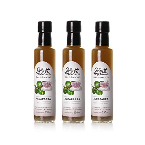 GLOSA MARINA 3er Paket *ALCAPARRA* Crema Balsámica de Alcaparra - Balsamico Gourmet Essig Creme Kapern (3 x 250ml) von GLOSA MARINA