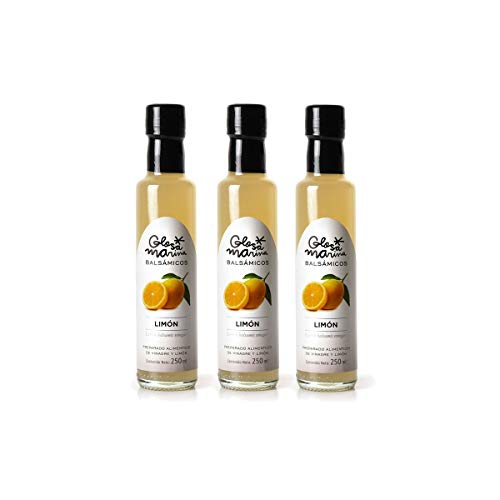 GLOSA MARINA 3er Paket *LIMON* Crema Balsámica de Limon - Balsamico Gourmet Essig Creme Zitrone (3 x 250ml) von GLOSA MARINA