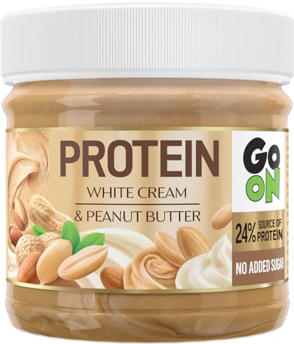 GO ON - Protein Creme Ohne Zucker Gerösteten Erdnüssen 6 x 180g, Protein Aufstrich Zuckerfreie, Haselnusscreme, Protin, Fitness Lebensmittel, Kein Palmöl GO ON - Protein Creme Ohne Zucker Gerösteten Erdnüssen 6 x 180g, Protein Aufstrich Zuckerfreie, Haselnusscreme, Protin, Fitness Lebensmittel, Kein Palmöl von GO ON!