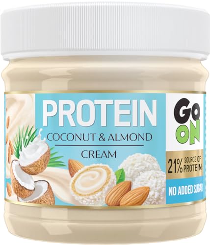 GO ON - Protein Creme Ohne Zucker Kokos-Mandel 6 x 180g, High Protein Aufstrich Zuckerfreie, Kokoscreme Aufstrich, Protin, Fitness Lebensmittel, Kein Palmöl GO ON - Protein Creme Ohne Zucker Kokos-Mandel 6 x 180g, High Protein Aufstrich Zuckerfreie, Kokoscreme Aufstrich, Protin, Fitness Lebensmittel, Kein Palmöl von GO ON!