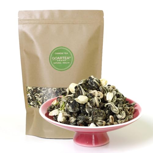 GOARTEA 4Pcs 250g / Total 35.2oz Nonpareil Supreme Jasmine Green Tea - Jasmine Tea Loose Leaf Tee Moli Yinhao Grüner Jasmin Tee Chinese Fujian Tea - Snow White von GOARTEA