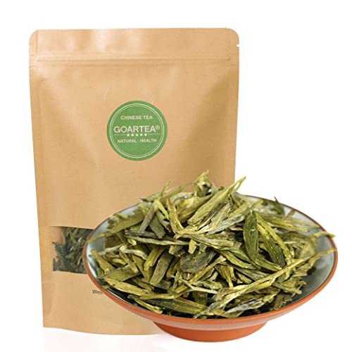 GOARTEA 100g (3.5 Oz) West Lake Xihu Long Jing Longjing Grüner Tee Dragon Well Spring Loose Leaf Chinese Green Tea Grüntee von GOARTEA