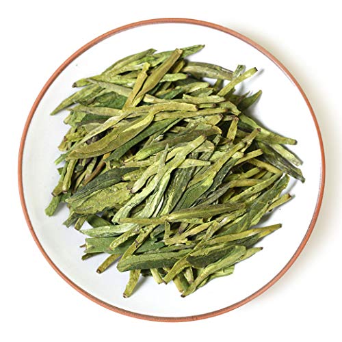 GOARTEA 100g (3.5 Oz) Premium Organic Anji Bai Cha Long Jing White Dragon Well Loose Spring Leaf Chinese GREEN TEA Tee von GOARTEA