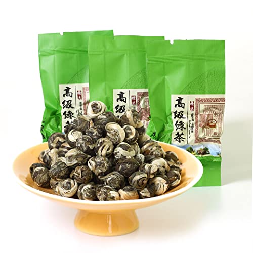 GOARTEA 10pcs 8g Nonpareil Supreme Jasmine Pearls Tea Jasmine Tea Loose Leaf Jasmine Green Tea Grüner Jasmin Tee Dragon Pearl Tea - Easy Bag von GOARTEA