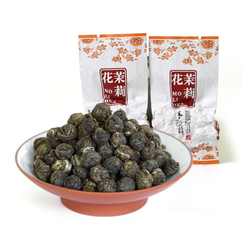 GOARTEA 10pcs 8g Premium Grade Jasmine Pearls Tea Jasmine Tea Loose Leaf Jasmine Green Tea Grüner Jasmin Tee Dragon Pearl Tea - Easy Bag von GOARTEA