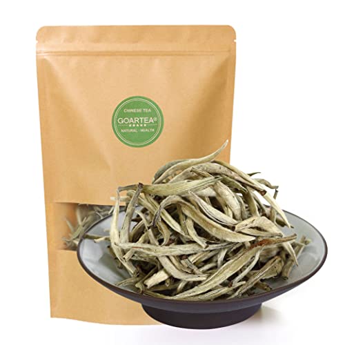 GOARTEA 250g(8.8oz) Supreme Grade Silver Needle Weißer Tee White Tea Baihao Yinzhen Chinese Silver Tips Loose Leaf White Tea von GOARTEA