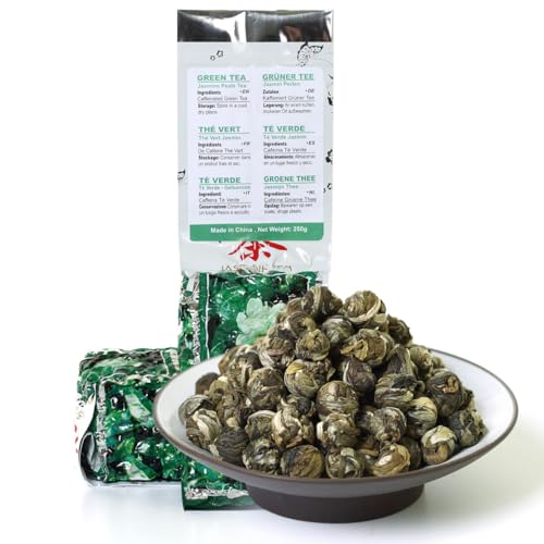 GOARTEA 250g / 8.8oz Supreme Jasmine Pearls Tea Jasmine Tea Loose Leaf Jasmine Green Tea Grüner Jasmin Tee Dragon Pearl Tea von GOARTEA