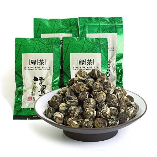GOARTEA 60pcs*8g Organic Supreme King grade Jasmine Dragon Pearl Ball Loose Leaf Chinese Green TEA * Easy Bag * Tee von GOARTEA