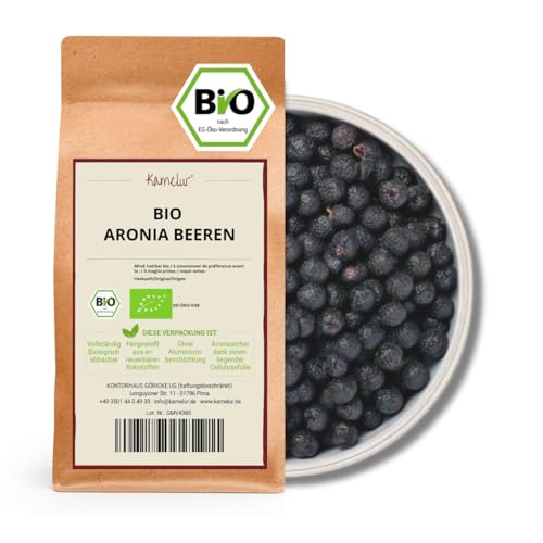 Kamelur Bio Aroniabeeren getrocknet aus EU-Landwirtschaft - 1kg - Aronia Beeren Bio ohne Zusätze von Kamelur