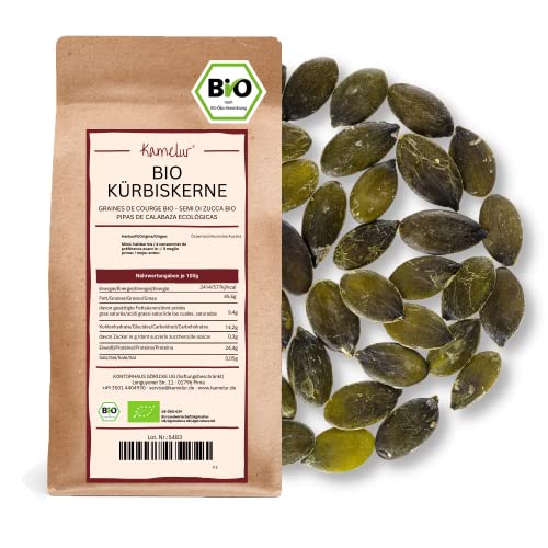 Kamelur Steirische Bio Kürbiskerne aus Österreich (1kg) Kürbiskerne Bio Schalenlos Gewachsen von Kamelur