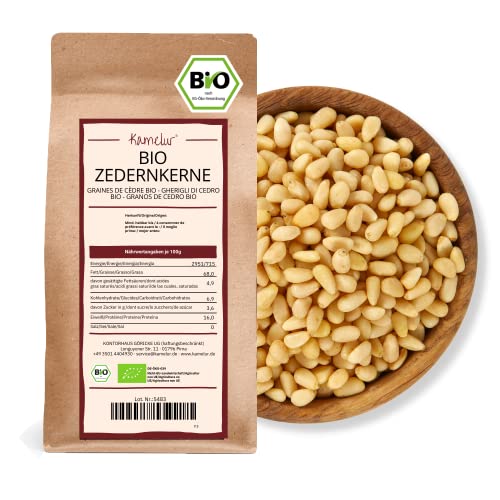 Kamelur Sibirische Bio Zedernkerne aus Wildsammlung - 500g - Zedernnüsse als besondere alternative zu Pinienkernen von Kamelur