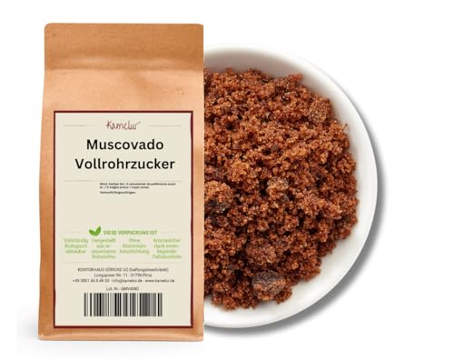 Kamelur 1kg Muscovado Zucker dunkel - reiner Vollrohrzucker aus Mauritius, ohne Zusätze von Kamelur