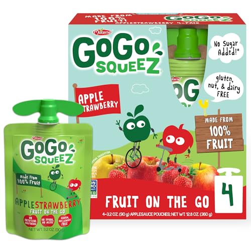 Gogo SQUEEZ Apfelmus auf der Go applestrawberry Babynahrung – 4 Pack von GOGO SQUEEZ