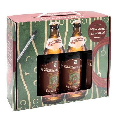 Elektriker Bier aus Bayern Geschenkkartons Box 4er x 0,5 von GOLDACHER HANDWERKERHELLES ELEKTRIKER