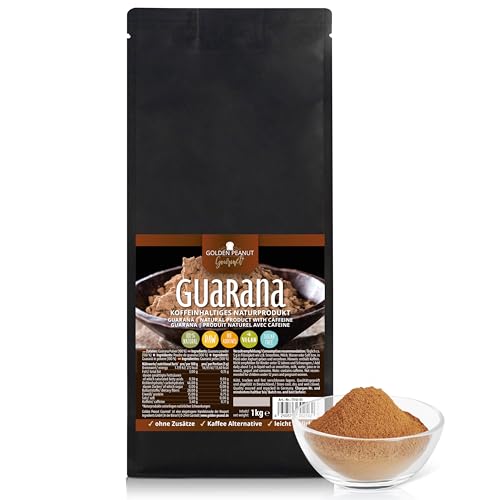 GOLDEN PEANUT Guarana Pulver 1 kg - ohne Zusätze, geprüfte Premium Qualität, allergenfrei, glutenfreie natürliche Kaffeealternative von GOLDEN PEANUT