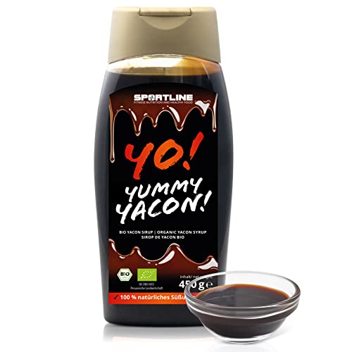 GOLDEN PEANUT Sportline Bio Yacon Sirup 450 g - natürlich süßen, ohne Zusätze, vegane Zuckeralternative, Premium Bio Qualität von GOLDEN PEANUT