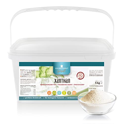 GOLDEN PEANUT Xanthan Gum Pulver 5 kg - Verdickungsmittel stabilisiert, bindet, geschmacksneutral und kalorienarm, glutenfrei von GOLDEN PEANUT