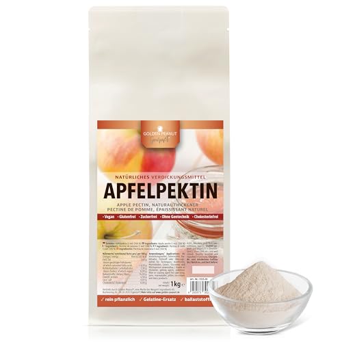 Golden Peanut Apfelpektin 1 kg - Apfel Pektin, natürliches Geliermittel zusatzfrei, glutenfrei, Gelee und Marmeladen von GOLDEN PEANUT