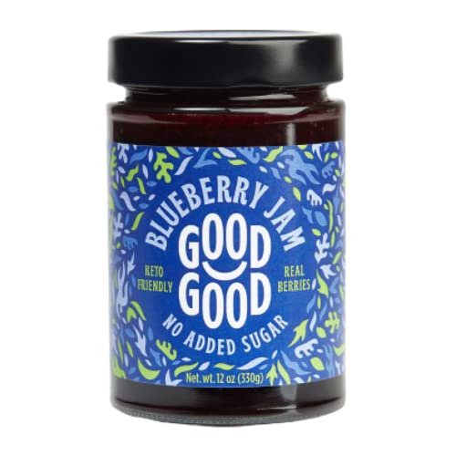 Sweet Jam with Stevia by Good - 330g - No Added Sugar Blueberry Jam - Vegan - Gluten Free - Diabetic (Blueberry) but is: Good Good Jam with Stevia - Blueberry 330g von GOOD GOOD