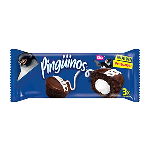 Pingüinos - Schokoladen-Cupcake gefüllt mit Sahne, 3 Einheiten, 100gr. von Bimbo