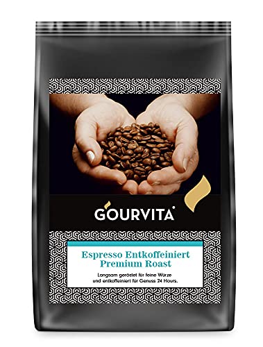 Kaffee ESPRESSO ENTKOFFEINIERT Premium Roast von Gourvita, 500g Bohnen von GOURVITA