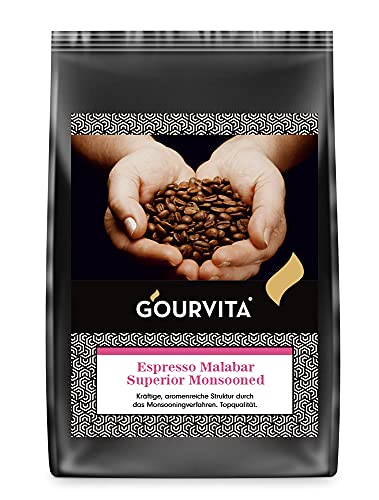 Kaffee ESPRESSO MALABAR Superior Monsooned von Gourvita, 500g Bohnen von GOURVITA