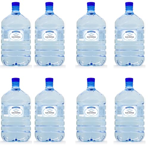 GOVITA - Set mit 8 | Natürlicher Wasserkanister 12 Liter aus PET Einweg mit Standardanschluss für Spender - Trinkflaschen Haus und Büro - Höhe 45 cm (8) von GOVITA