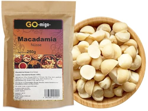 0,25kg Natürliche Macadamia Nüsse Premium Qualität 250g 0,25kg Natürliche Macadamia Nüsse Premium Qualität 250g von GOmigo
