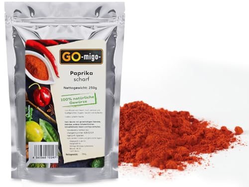 0,25kg Paprika scharf gemahlen 100ASTA Premium Qualität 250g von GOmigo