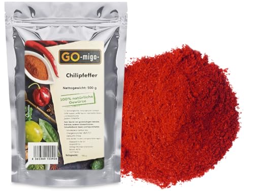 0,5kg Chili Pulver pikant scharf Chilli gemahlen GOmigo 500g von GOmigo