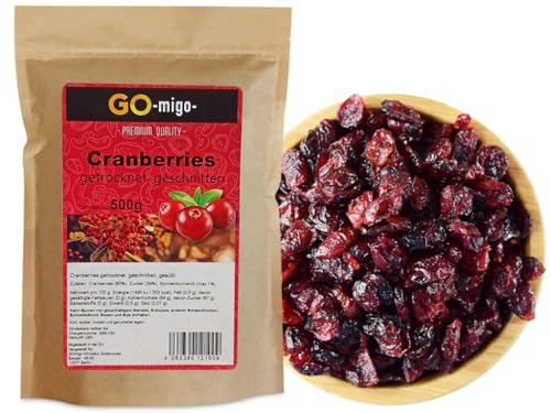 0,5kg Cranberries Cranberry, geschnitten Top & Frisch 500 g von GOmigo