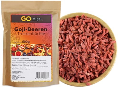 0,5kg Goji Beeren getrocknet ungezuckert naturbelassen beste Qualität 500g von GOmigo