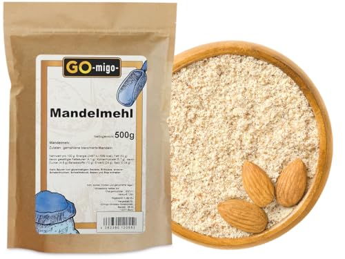 0,5kg Mandelmehl weißes fein gemahlen Premium Qualität von GOmigo