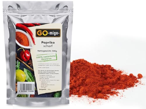 0,5kg Paprika scharf gemahlen 100ASTA Premium Qualität 500g von GOmigo